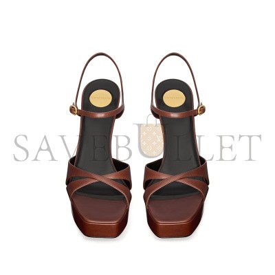 YSL DEBBIE PLATFORM SANDALS IN SMOOTH LEATHER 825303AACSQ2603